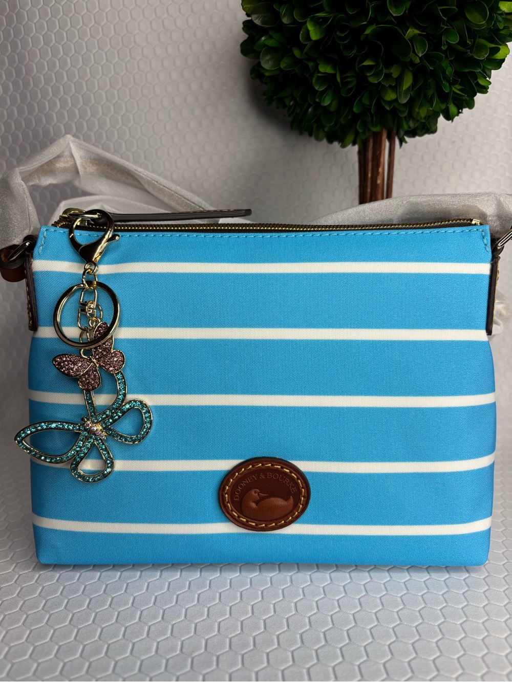 Dooney & Bourke Crossbody Pouchette and Fashion Charm NWT